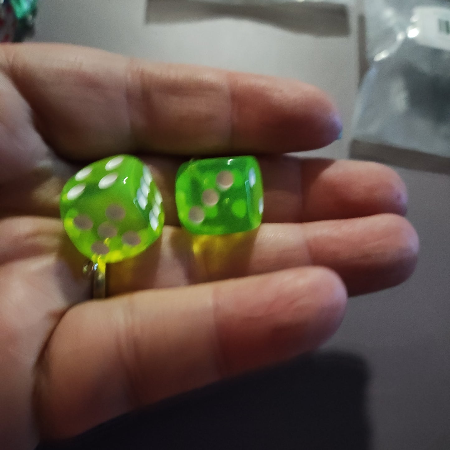 Lime green dice