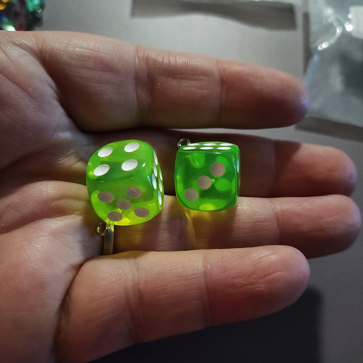 Lime green dice