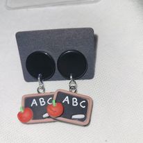 Teacher's blackboard earrings