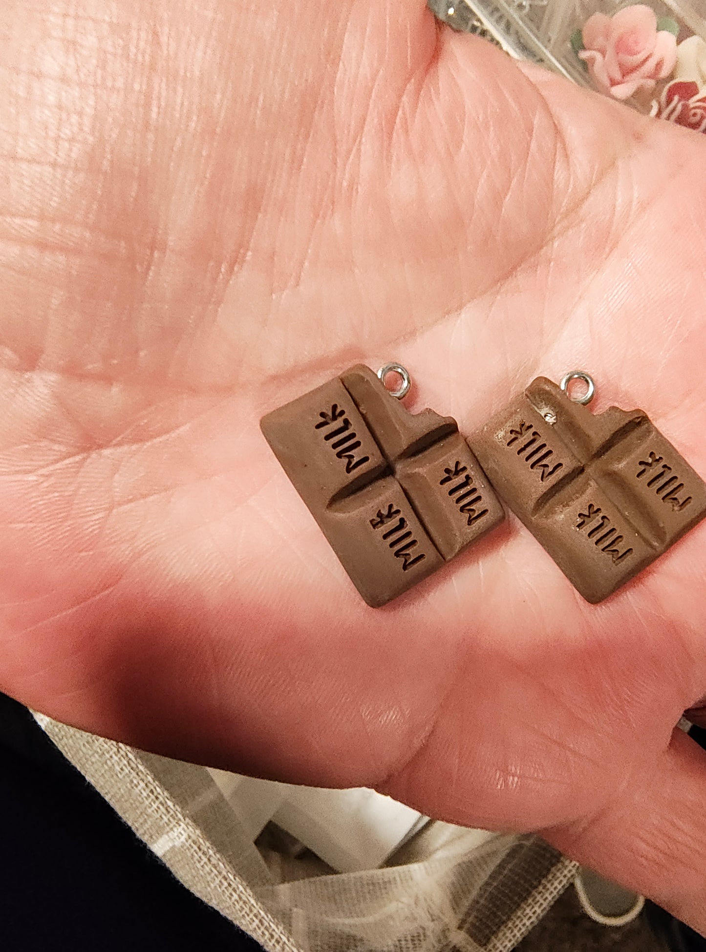 Milk chocolate earrings